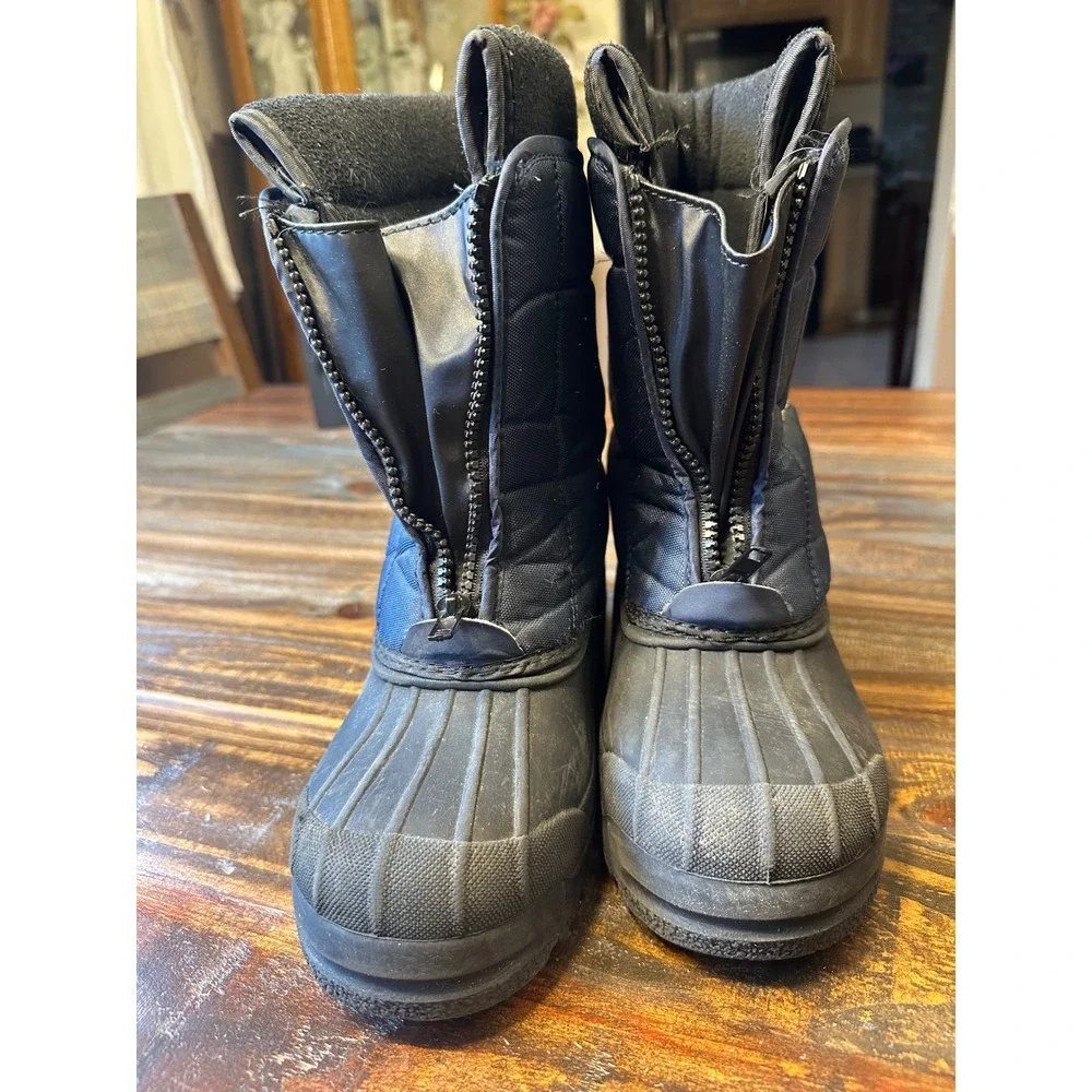 Dream Pairs Kids Winter‎ Snow Boots Zip Closure Waterproof Warm Blue Size 4